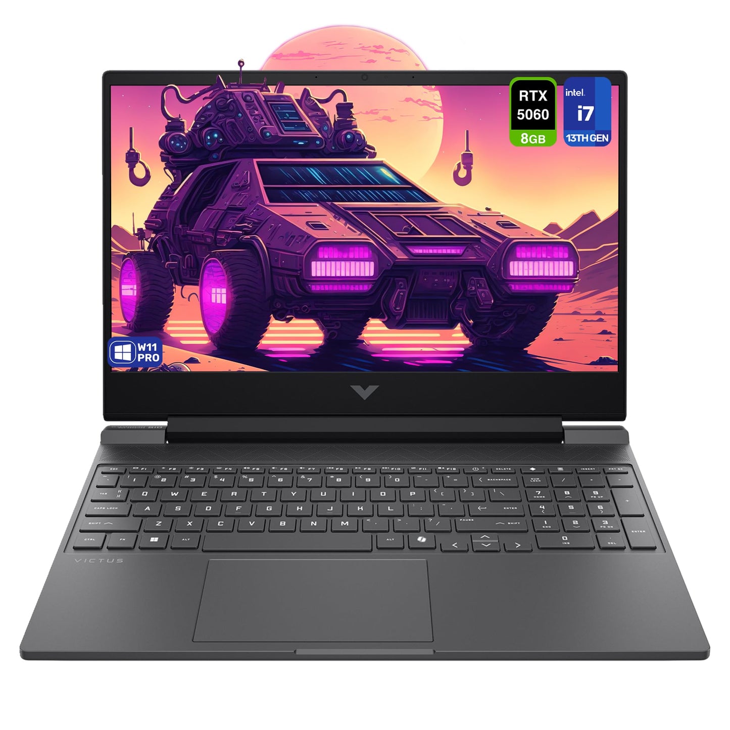 HP Victus Gaming Laptop, Intel i7-13620H, 64 GB DDR5 RAM, 2 TB PCIe SSD, 15,6" FHD (1920x1080) 144Hz Display, Nvidia G-Force RTX 5060, Backlit Numeric Keyboard, W11 Pro, Mica Silver