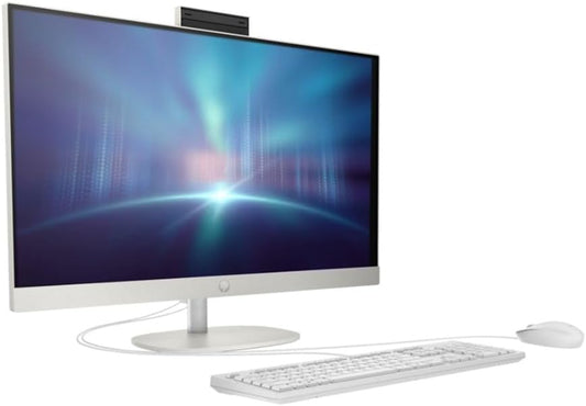 HP (Upgraded) All-in-One 27-inch Desktop, 13th Generation Intel Core i7-1355U processor|16GB DDR4 RAM|1TB M.2 SSD|Intel Iris Xᵉ Graphics| Windows 11 Pro - Shell white