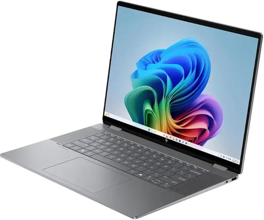 HP OmniBook X FILP Copilot+ PC 16 inch 2K Touch 2-in-1 Touchs Laptop, AMD Ryzen AI 5 340, 16GB DDR5 RAM, 512GB SSD, Backlit KB, Copilot+ PC, Windows 11 Home, Meteor Silver, 16-ar0013dx