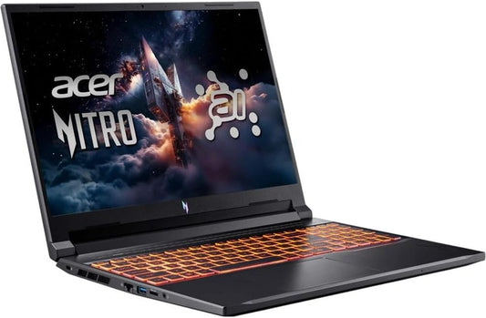 acer Nitro V 16 AI WUXGA (1920 x 1200) IPS 180Hz Gaming Laptop AI PC, AMD Ryzen 5 240 Processor, NVIDIA GeForce RTX 5050 8GB GDDR7 VRAM, 16GB RAM, 512GB SSD, Obsidian Black