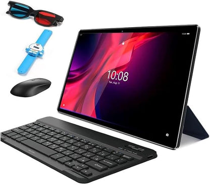 AirTab 10.1 -Inch Smart Tablet U25 PRO Android 13 Tablet With 1TB Storage and 16GB RAM Quad Core Wi-Fi LTE Dual Sim with Touch Pen and Keyboard - Gold