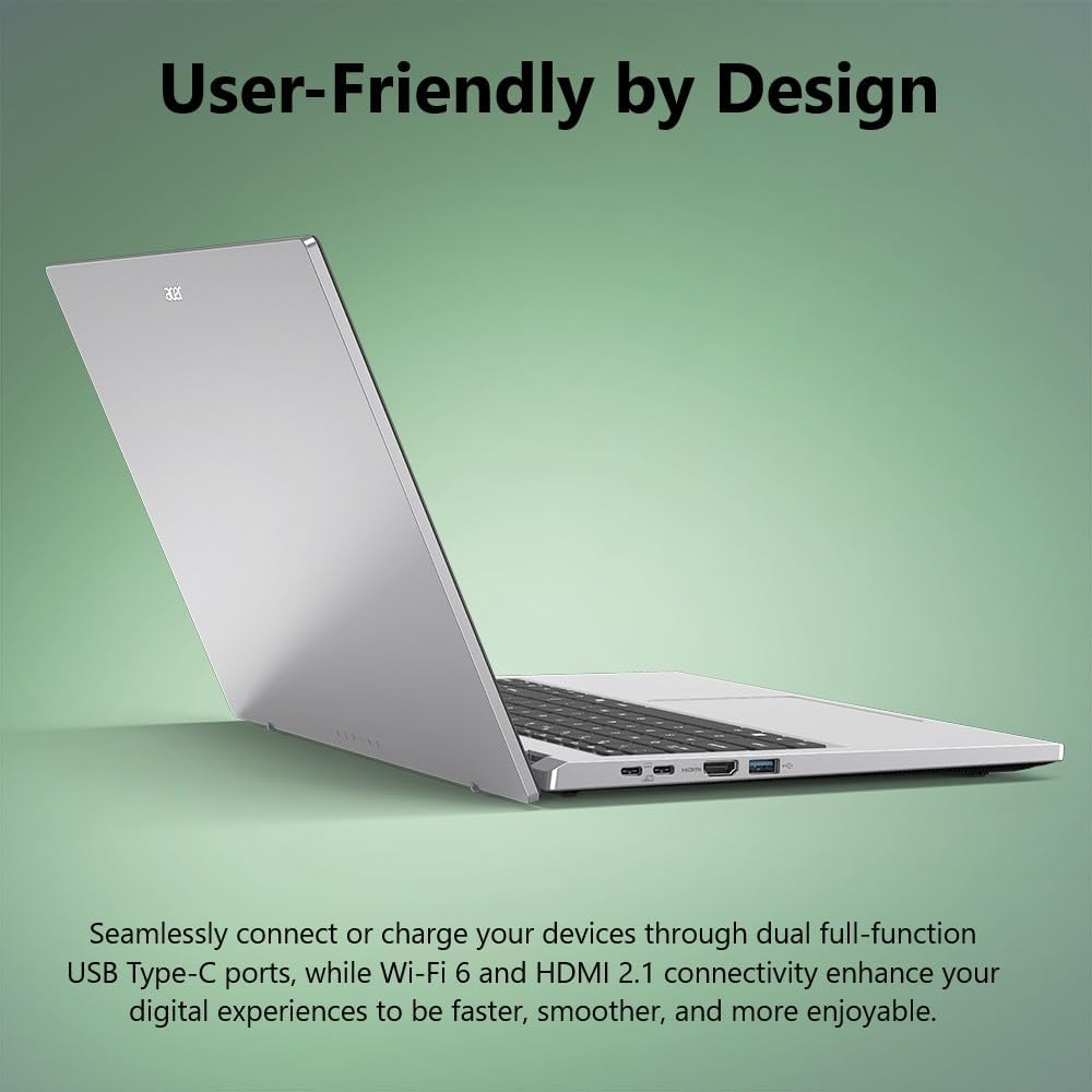 Acer Aspire Go 15 AI Ready Laptop | 15.6" Full HD (1920 x 1080) IPS Display | Intel Core 3 Processor N355 | Intel Graphics | 8GB DDR5 | 128GB UFS | Wi-Fi 6 | Windows 11 Home in S Mode | AG15-32P-39R2