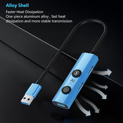 AI Laptop Docking Station, USB Hub with AI Voice Translation, 1 USB 3.0, with GPT Deepseek, for Home Remote Work Business Travel (USB interface)