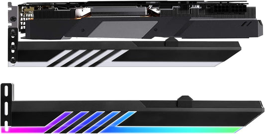 X spring GPU Brace Support Holder, Heavy Duty 5V 3-pin RGB GPU Sag Bracket, Vertical Mount Compatible with RTX 3090 Ti 5080 3060 12GB Graphics Cards, Secure Video Card Holder for Gaming PC Build