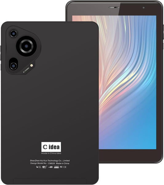 C idea 8" Smart Tablet CM828, Android 13 Kids Computer Tab with Wiresless Keyboard and Protective Cover, Single SIM 5G LTE Wifi, Zoom & Tiktok Supported (Black)