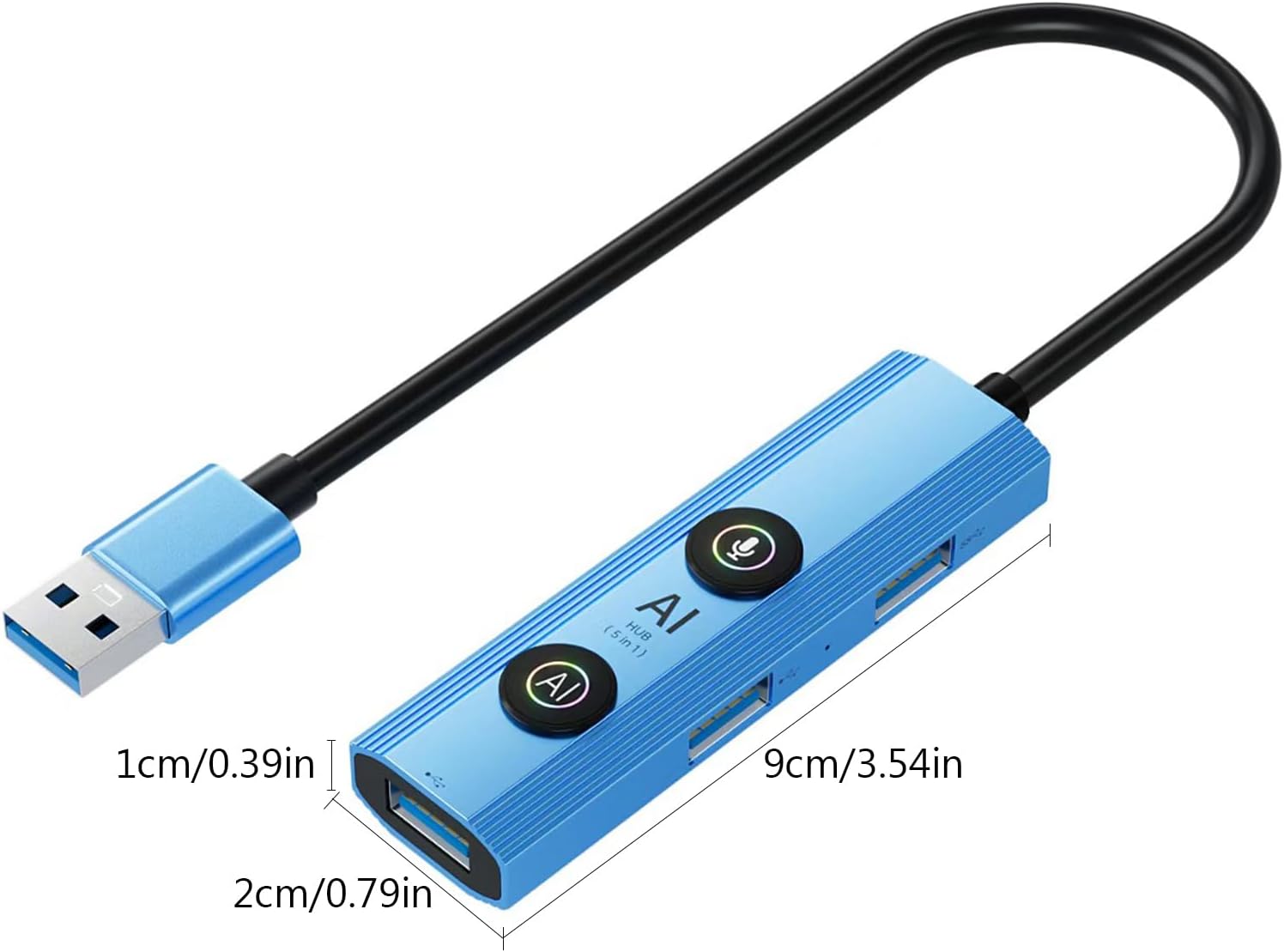 AI Laptop Docking Station, USB Hub with AI Voice Translation, 1 USB 3.0, with GPT Deepseek, for Home Remote Work Business Travel (USB interface)