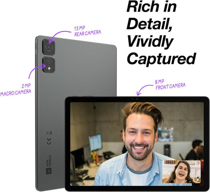 AGM PAD T2 Tablet Android 14, FHD 1920x1200 Display, 4GB RAM, 256GB ROM (TF 512GB),GPS/Type-C/8000mAh Battery/Dual SIM 4G LTE/5G Hz WIFI/Face ID