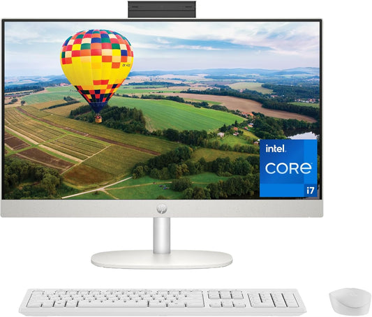HP 23.8 inch All-in-One Desktop PC, FHD Display, 13th Generation Intel Core i7-1355U, 16 GB RAM, 512 GB SSD, Intel UHD Graphics, Windows 11 Home, 24-cr0080 (2023)
