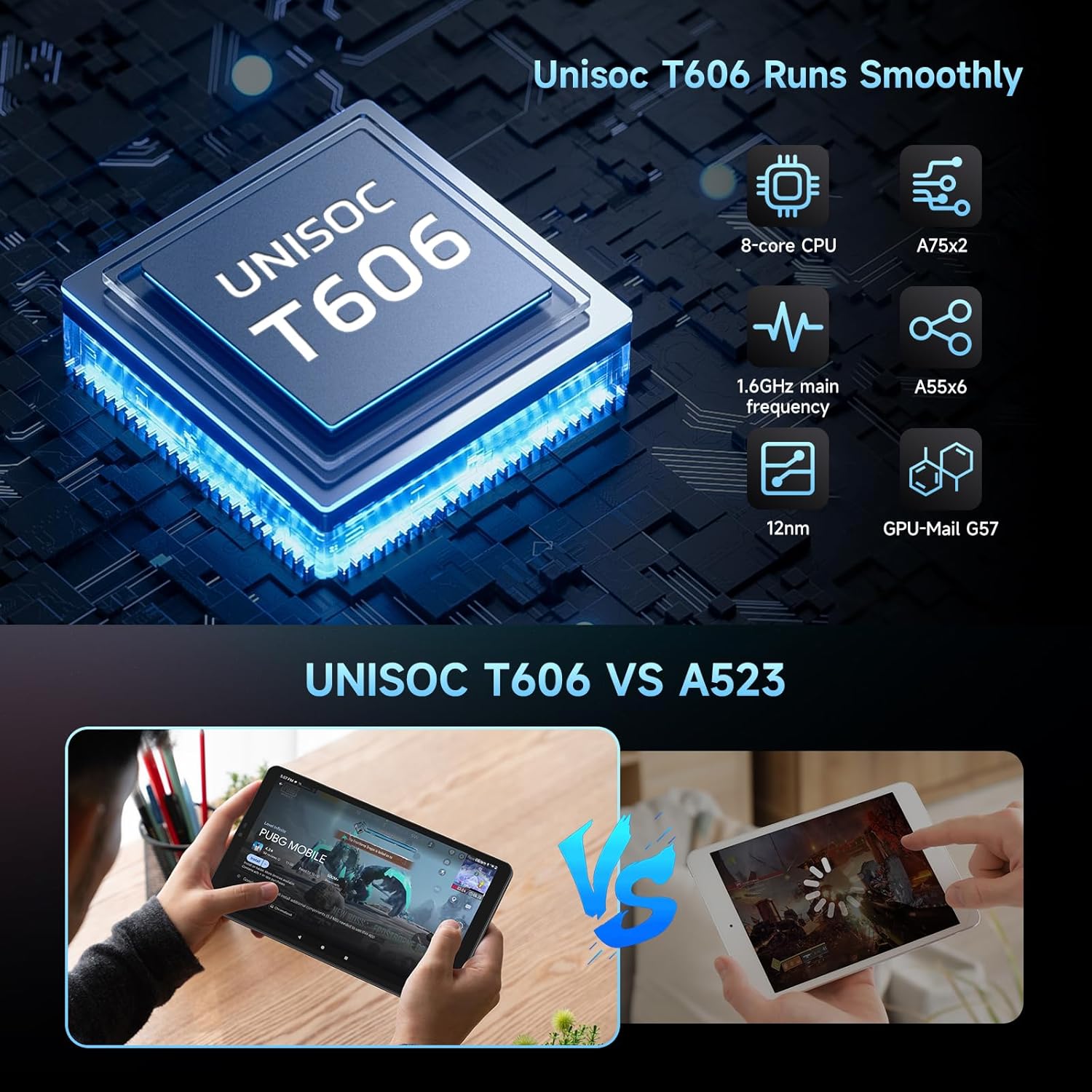 ALLDOCUBE iPlay 60 Mini Tablet 8.7 inch IPS (Android 15, 90Hz, Unisoc T606, 12GB RAM, 64GB ROM, 4000mAh, WiFi + LTE + Bluetooth, GPS, Widevine L1, 2 Speakers)