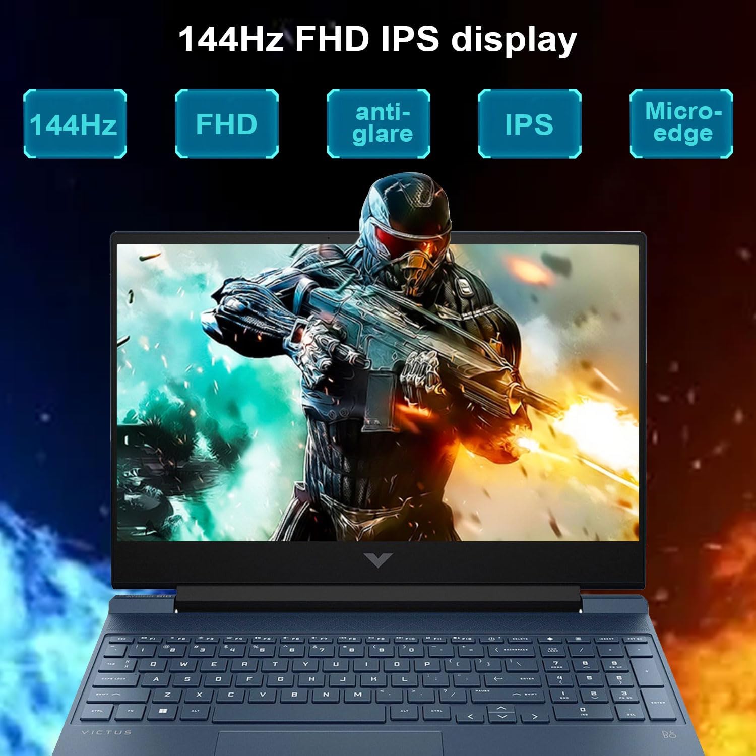 HP Victus 15.6 i5 Gaming Laptop, 15.6" FHD 1920x1080 144Hz, Intel Core i5-12450H, NVIDIA GeForce RTX 3050, 32GB RAM, 1TB SSD, Backlit KB, Touchpad, SD Card Reader,(UPGRADE)
