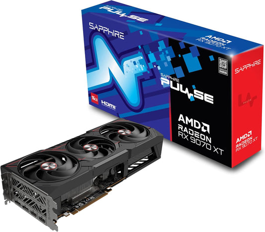Sapphire 11348-03-20G Pulse AMD Radeon™ RX 9070 XT Gaming Graphics Card with 16GB GDDR6, AMD RDNA 4