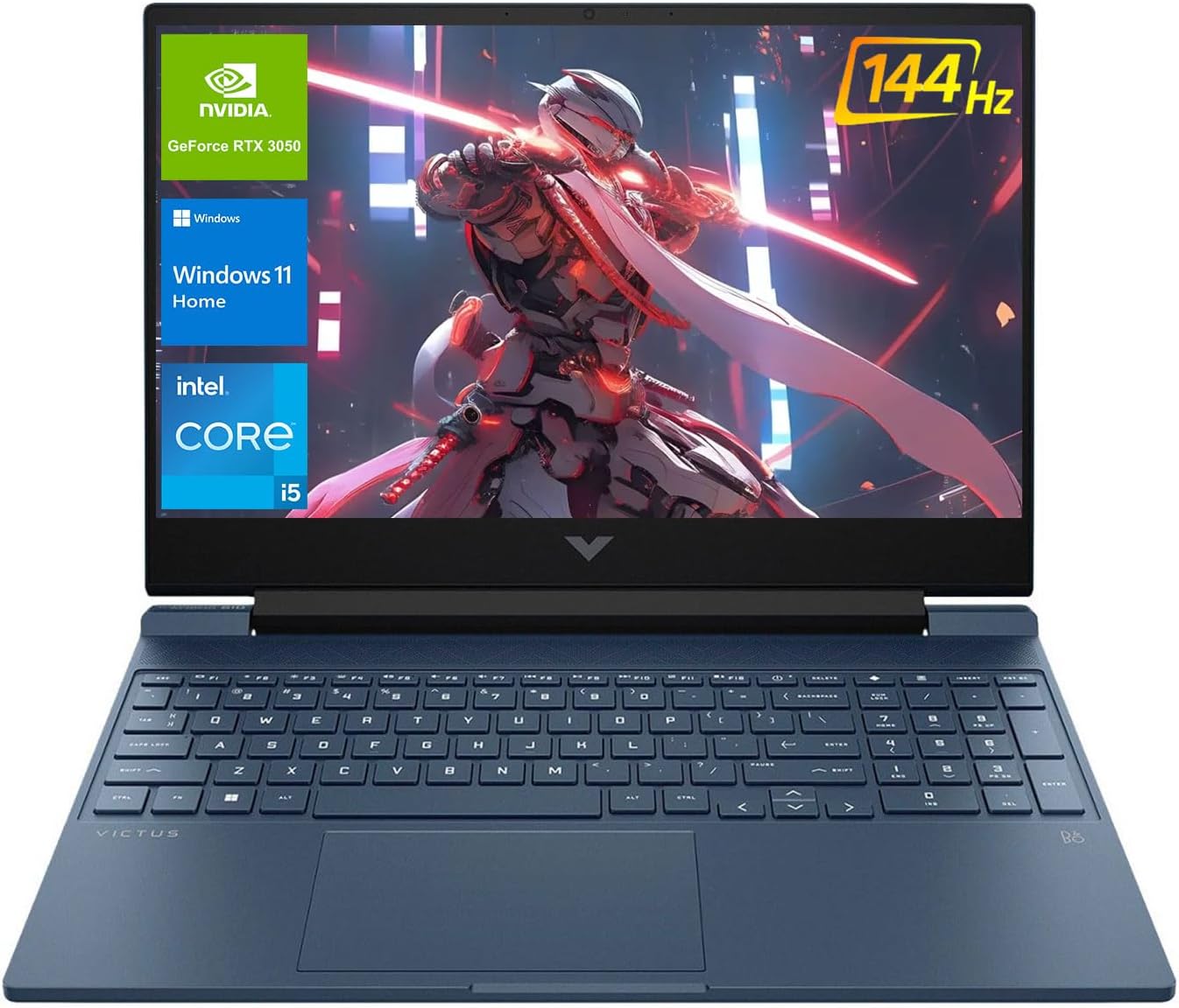 HP Victus 15.6 i5 Gaming Laptop, 15.6" FHD 1920x1080 144Hz, Intel Core i5-12450H, NVIDIA GeForce RTX 3050, 32GB RAM, 1TB SSD, Backlit KB, Touchpad, SD Card Reader,(UPGRADE)