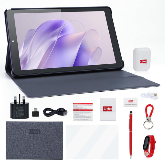 C idea CM915 8GB+512GB Purple WiFi 5G, 9 inch Android 12 Tablet Expandable 512GB TF 5MP+8MP Dual Camera With Case, Tablet for Adult and Teenager