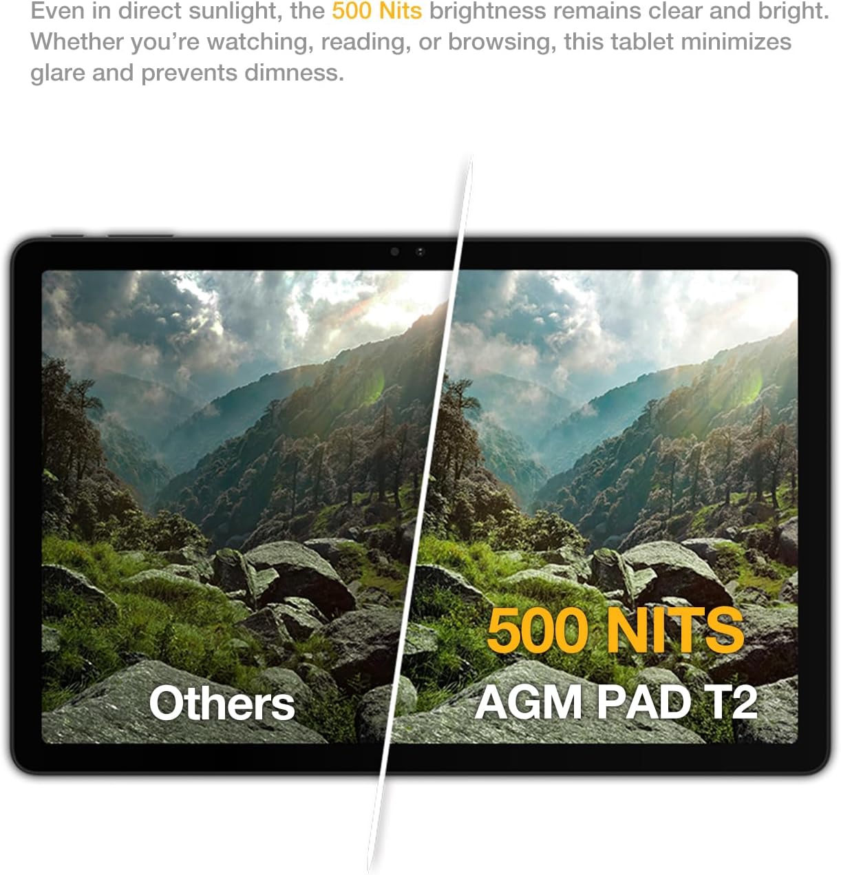 AGM PAD T2 Tablet Android 14, FHD 1920x1200 Display, 4GB RAM, 256GB ROM (TF 512GB),GPS/Type-C/8000mAh Battery/Dual SIM 4G LTE/5G Hz WIFI/Face ID