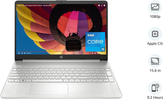 HP 15.6 inch Laptop, FHD Display, 12th Gen Intel Core i5, 16 GB RAM, 512 GB SSD, Intel Iris Xe Graphics, Windows 11 Home, 15-dy5399nr (2023)