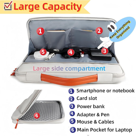 Protective Laptop Carrying Case, 13-inch New Surface Pro 11th, Copilot+PC, Surface Pro 10/9/8/X with Signature Keyboard/X Keyboard, Water-Resistant Laptop Sleeve, Black