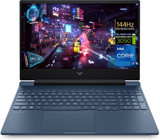Victus Gaming Laptop 15-fa1072ne, 15.6" FHD 144Hz, 13th Gen Intel Core? i7-13700H, 16GB DDR4 RAM, 512GB SSD, 6GB NVIDIA GeForce RTX? 3050, Win 11, Performance Blue, Backlit ENG/ARB Keyboard[7Z8C4EA]