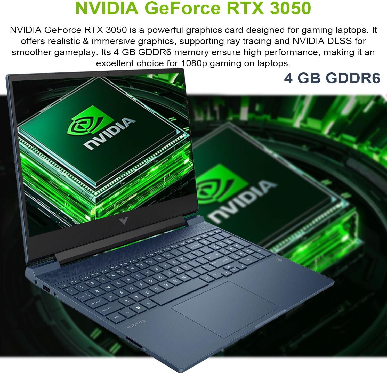 HP Victus 15.6 i5 Gaming Laptop, 15.6" FHD 1920x1080 144Hz, Intel Core i5-12450H, NVIDIA GeForce RTX 3050, 32GB RAM, 1TB SSD, Backlit KB, Touchpad, SD Card Reader,(UPGRADE)