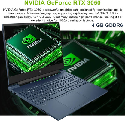 HP Victus 15.6 i5 Gaming Laptop, 15.6" FHD 1920x1080 144Hz, Intel Core i5-12450H, NVIDIA GeForce RTX 3050, 32GB RAM, 1TB SSD, Backlit KB, Touchpad, SD Card Reader,(UPGRADE)