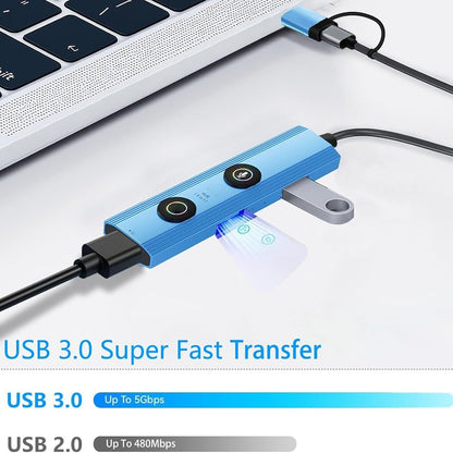 AI Laptop Docking Station with Voice Transcription Translation, File Converter Tool, 5 in 1 3 Ports USB 3.0 Hub for Home, Remote Work, Business, Travel
