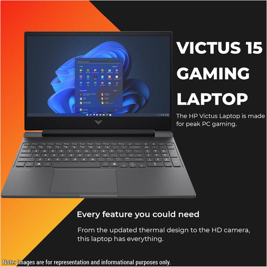HP Victus Gaming Laptop, Intel i7-13620H, 64 GB DDR5 RAM, 2 TB PCIe SSD, 15,6" FHD (1920x1080) 144Hz Display, Nvidia G-Force RTX 5060, Backlit Numeric Keyboard, W11 Pro, Mica Silver