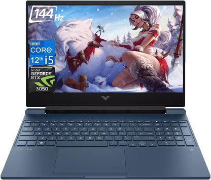 HP Victus 15.6 i5 Gaming Laptop, 15.6" FHD 1920x1080 144Hz, Intel Core i5-12450H, NVIDIA GeForce RTX 3050, 32GB RAM, 1TB SSD, Backlit KB, Touchpad, SD Card Reader,(UPGRADE)