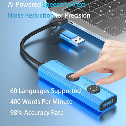 AI Laptop Docking Station with Voice Transcription Translation, File Converter Tool, 5 in 1 3 Ports USB 3.0 Hub for Home, Remote Work, Business, Travel