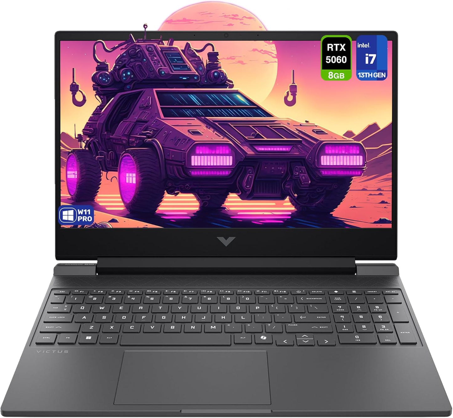 HP Victus Gaming Laptop, Intel i7-13620H, 64 GB DDR5 RAM, 2 TB PCIe SSD, 15,6" FHD (1920x1080) 144Hz Display, Nvidia G-Force RTX 5060, Backlit Numeric Keyboard, W11 Pro, Mica Silver