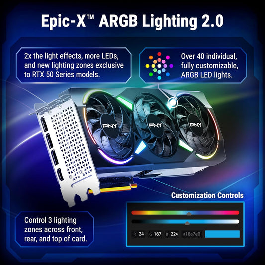 PNY GeForce RTX™ 5070Ti 16GB ARGB OC Triple Fan Graphics Card DLSS 4